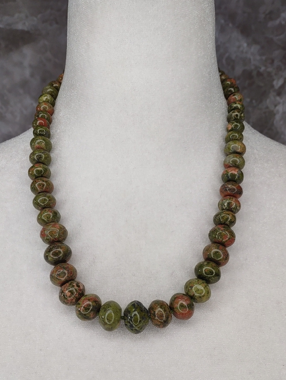Artisan Crafted Unakite Gemstone  Necklace